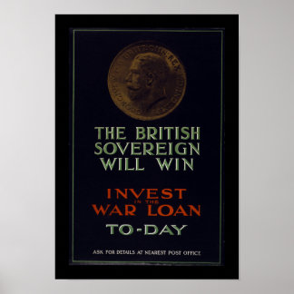 The British Sovereign Will Win (border) Poster