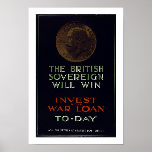 The British Sovereign Will Win (white) Poster (Front)