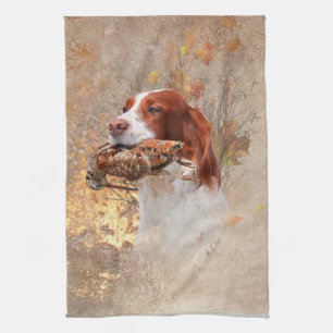 The Brittany spaniel  Duvet Cover Shower Curtain Tea Towel
