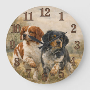 The Brittany spaniel Large Clock