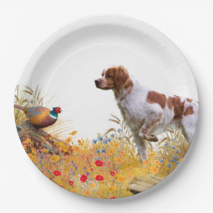 The Brittany spaniel  Paper Plate
