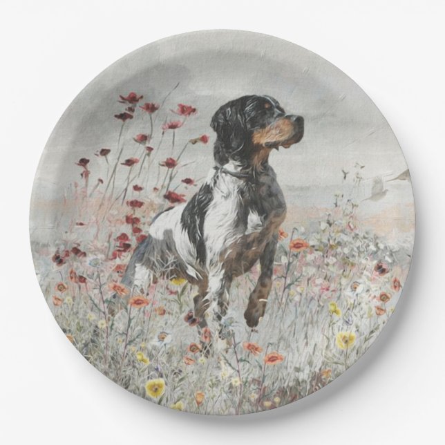 The Brittany spaniel  Paper Plates (Front)