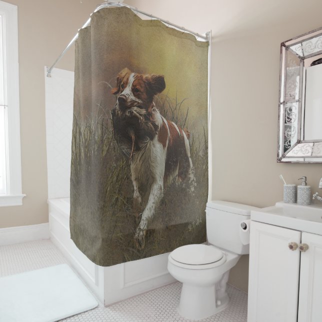The Brittany spaniel  Shower Curtain (In Situ)