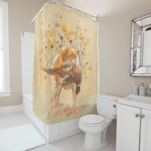 The Brittany spaniel  Shower Curtain