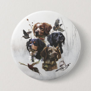 The Brittany Spaniels , Bird Hunting Season 7.5 Cm Round Badge