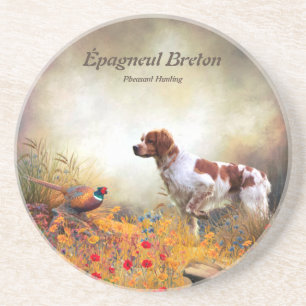The Brittany Spaniels , Bird Hunting Season Coaster