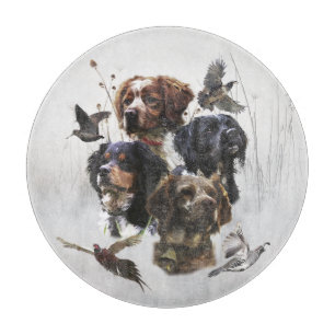 The Brittany Spaniels , Bird Hunting Season Cutting Board
