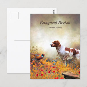 The Brittany Spaniels , Bird Hunting Season Postcard