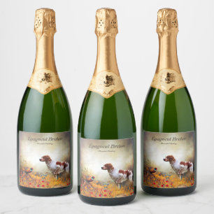 The Brittany Spaniels , Bird Hunting Season Sparkling Wine Label