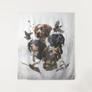 The Brittany Spaniels , Bird Hunting Season Tapestry