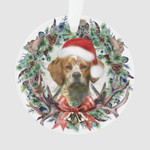 The Brittany Spaniels , Christmas  Ornament
