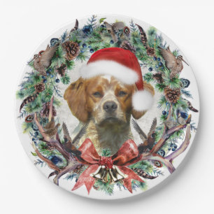 The Brittany Spaniels , Christmas  Paper Plate