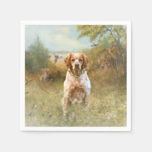 The Brittany Spaniels,  French Brittany, Bird dog, Napkin