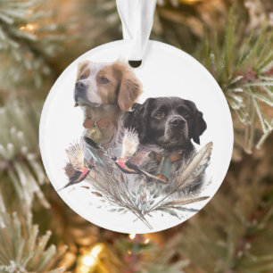 The Brittany Spaniels, French Brittany, Bird dog, Ornament