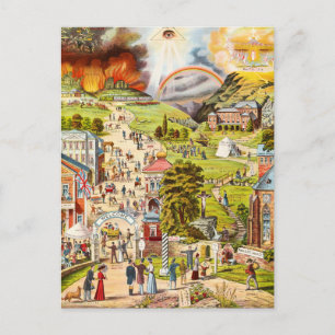 The Broad and Narrow Way by British SChool Postcard