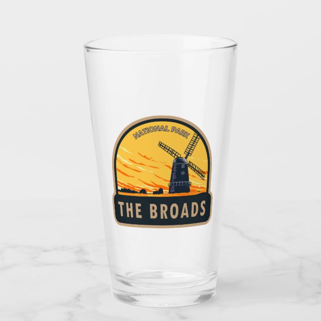 The Broads National Park England Vintage  Glass (Front)
