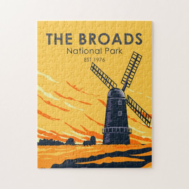 The Broads National Park England Vintage Jigsaw Puzzle (Vertical)