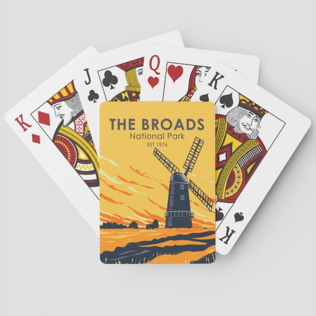 The Broads National Park England Vintage Playing Cards (Back)
