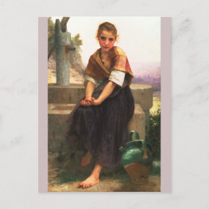 The Broken Pitcher by Bouguereau Postcard