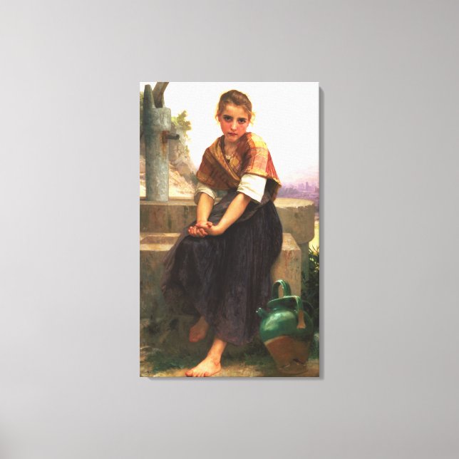 The Broken Pitcher by William-Adolphe Bouguereau Canvas Print (Front)