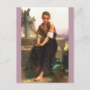 The Broken Pitcher by William-Adolphe Bouguereau Postcard