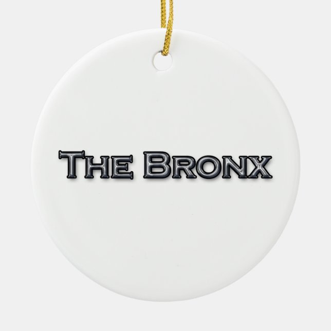 The Bronx New York Text Logo Ceramic Tree Decoration (Front)