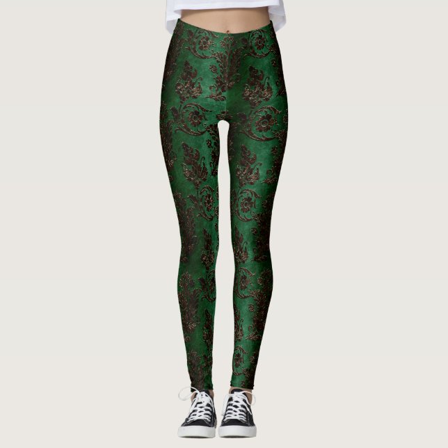 The Bronze Velvet  Series Design 10  Leggings (Front)