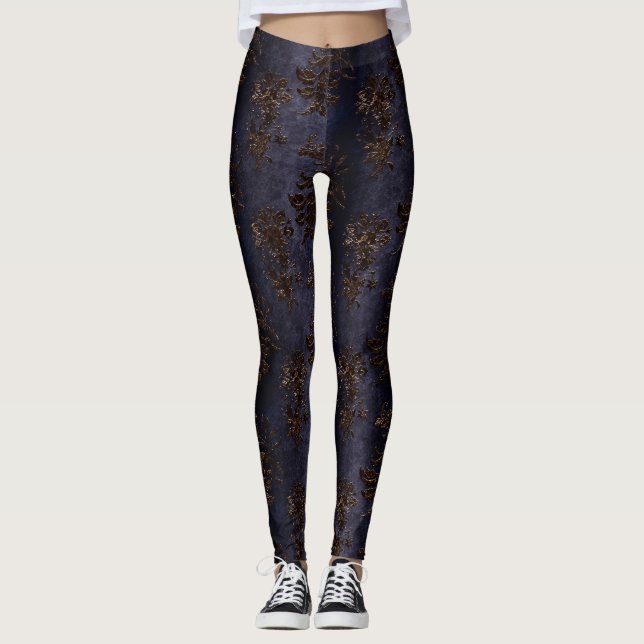 The Bronze Velvet  Series Design 2  Leggings (Front)