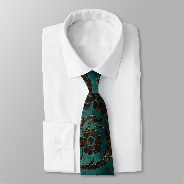The Bronze Velvet  Series Design 7 Tie (Tied)