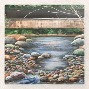 the brook dinning living scenic beautiful stunning glass coaster