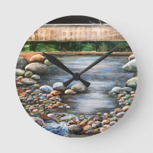 The Brook Original Hand Painted Art Round Clock