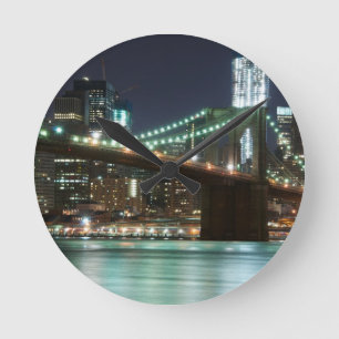 The Brooklyn Bridge - Colour Round Clock