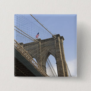 The Brooklyn Bridge in New York City, New 15 Cm Square Badge
