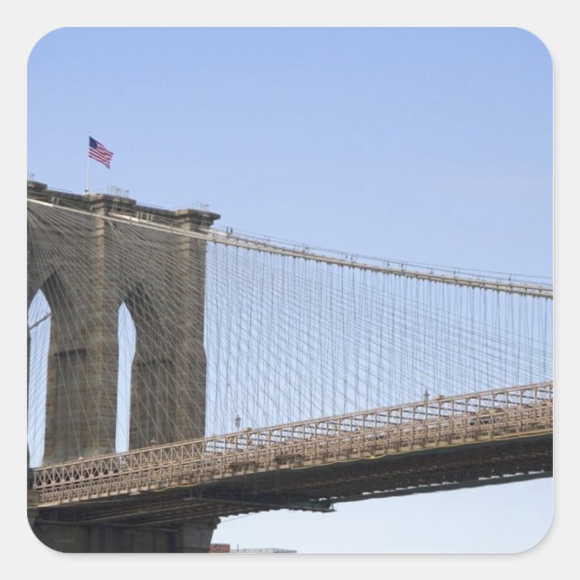 The Brooklyn Bridge in New York City, New 2 Square Sticker (Front)