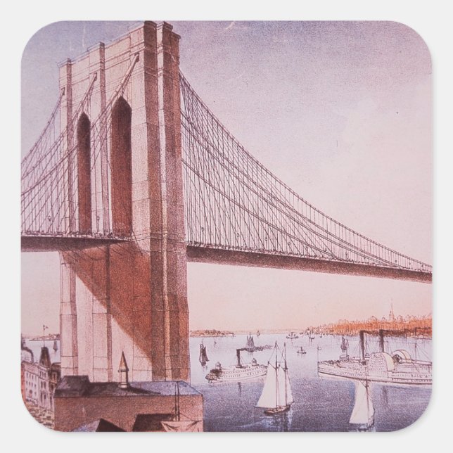 The Brooklyn Bridge Square Sticker (Front)