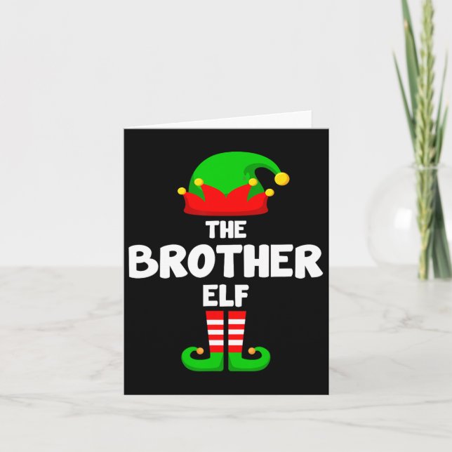 The Brother Elf Funny Christmas Matching Family Pa Card (Front)
