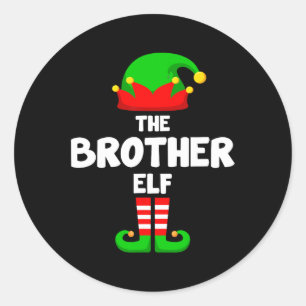The Brother Elf Funny Christmas Matching Family Pa Classic Round Sticker