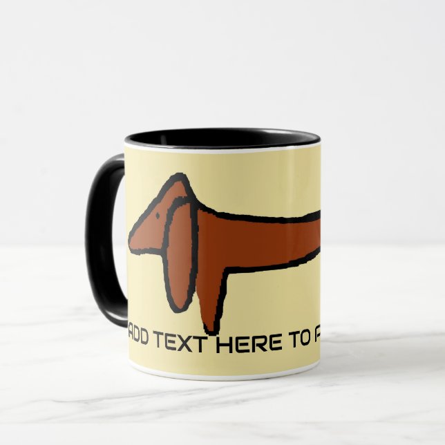 The Brown  Dachshund, add text,  Mug (Front Left)