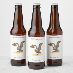 The Brown Pelican (Pelecanus occidentalis) NY Bird Beer Bottle Label