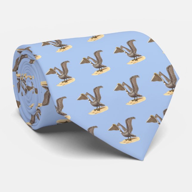 The Brown Pelican (Pelecanus occidentalis) NY Bird Tie (Rolled)