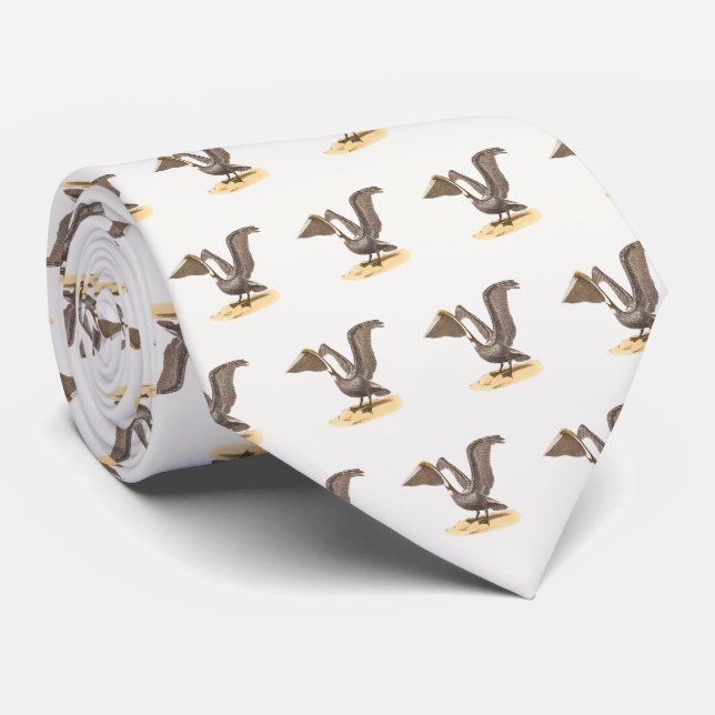 The Brown Pelican (Pelecanus occidentalis) NY Bird Tie (Rolled)
