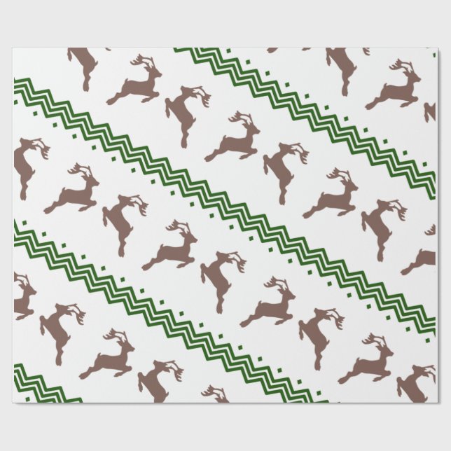 THE BROWN REINDEER PATTERN WRAPPING PAPER (Flat)
