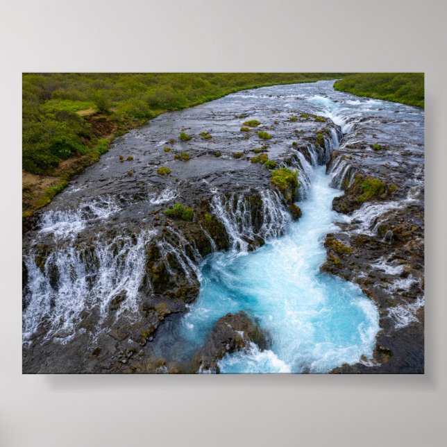 The Bruararfoss waterfall in Iceland Poster (Front)