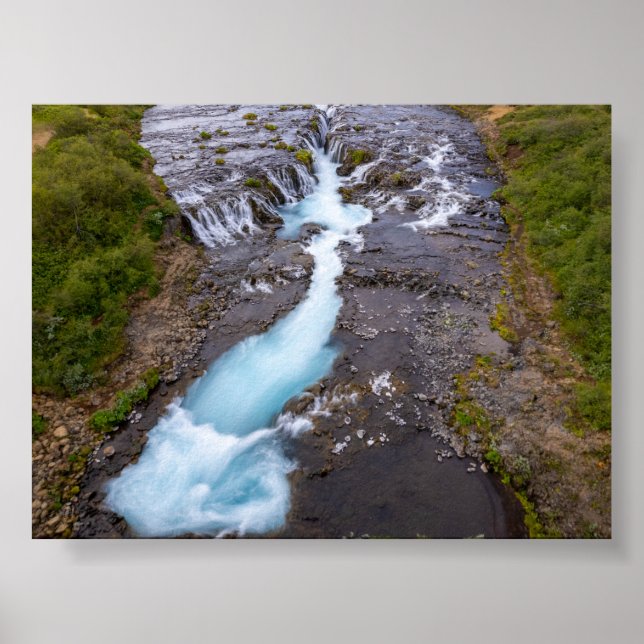 The Bruararfoss waterfall in Iceland Poster (Front)
