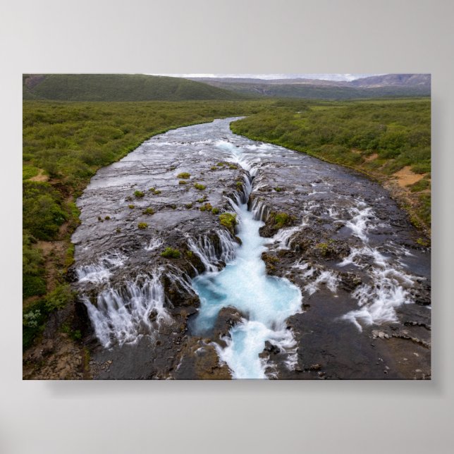 The Bruararfoss waterfall in Iceland Poster (Front)