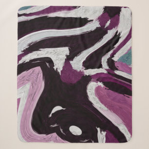 The brush stroke graphic abstract background. Art  Sherpa Blanket