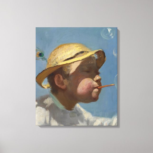 The Bubble Boy (by Paul Peel) Canvas Print (Front)