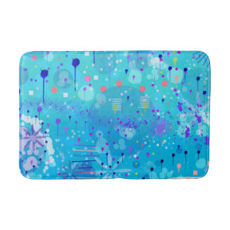 The Bubble Machine: Blue Abstract Art  Bath Mat