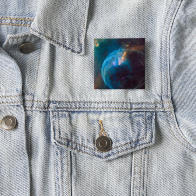 The Bubble Nebula, Ngc 7635. 15 Cm Square Badge (In Situ)