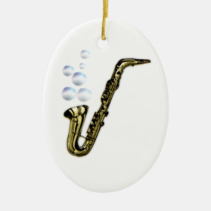The Bubble Saxophone Ceramic Tree Decoration
